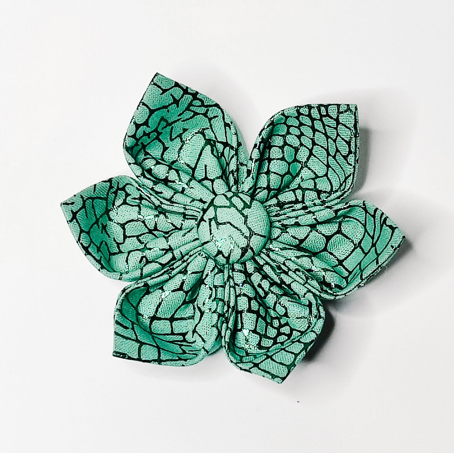 Green Crackle Dog & Cat Bow Tie/ Collar Flower