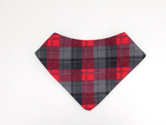 Red and Grey Flannel Bandana - Charlotte's Pet