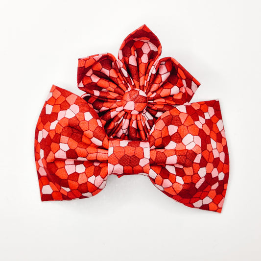Red Stones Dog & Cat Bow Tie/ Collar Flower