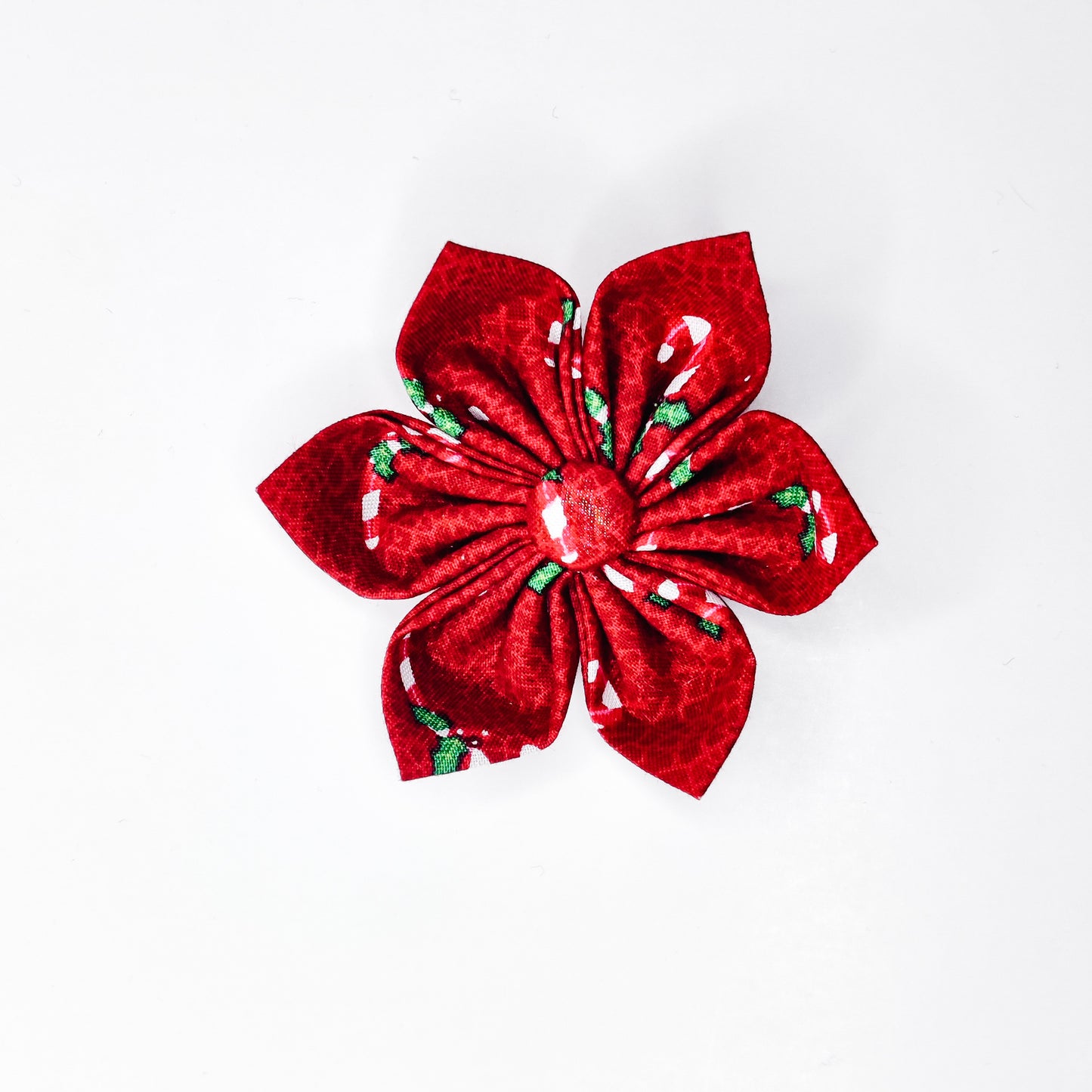 Candy Cane Crinkle Dog & Cat Bow Tie/ Collar Flower
