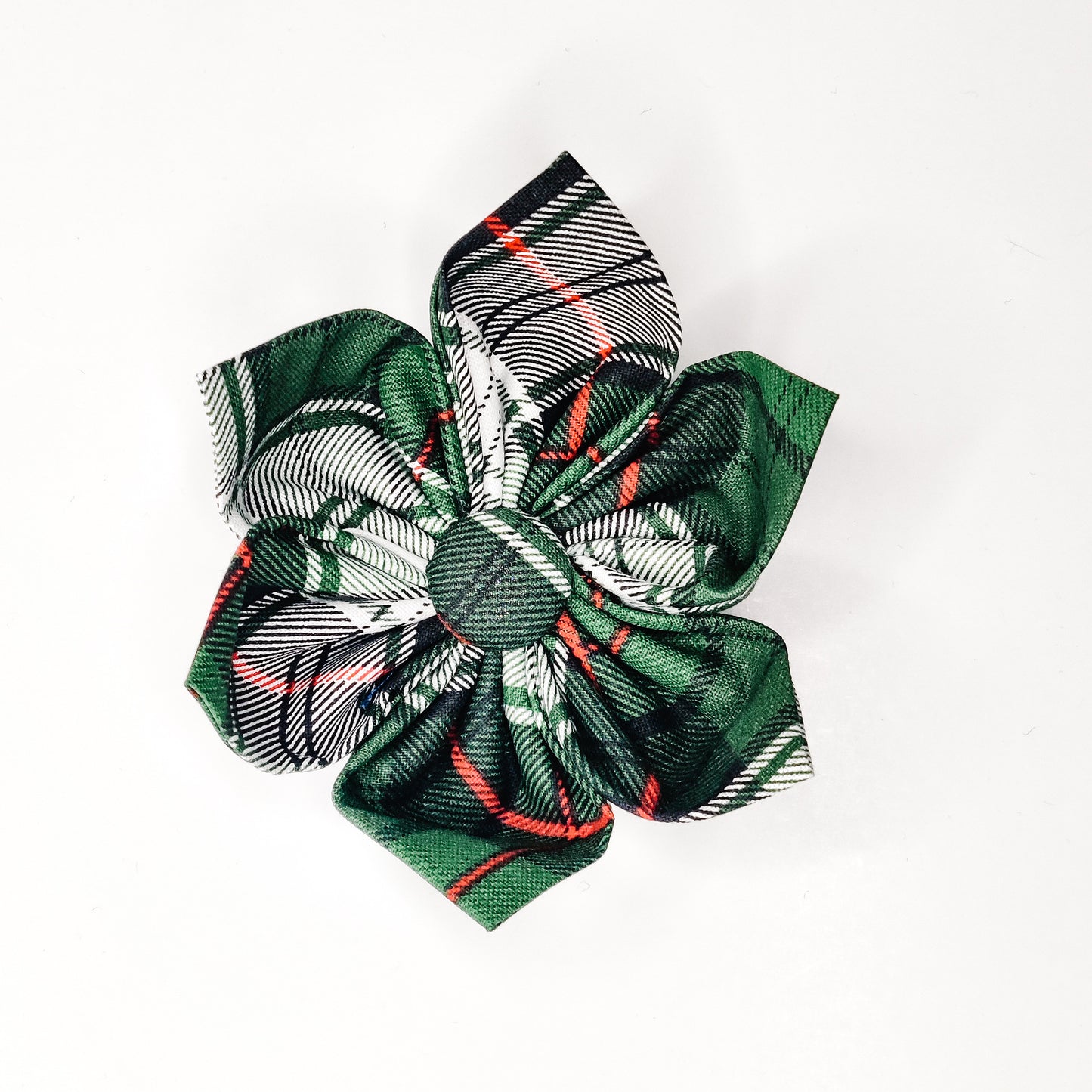 Tri-Color Plaid Dog & Cat Bow Tie/ Collar Flower