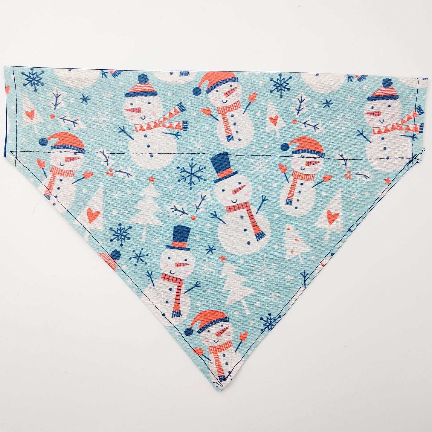 Snowmen on Light Blue Dog Bandana & Cat Bandana