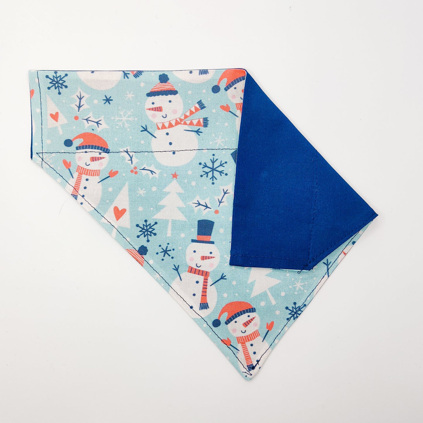 Snowmen on Light Blue Dog Bandana & Cat Bandana