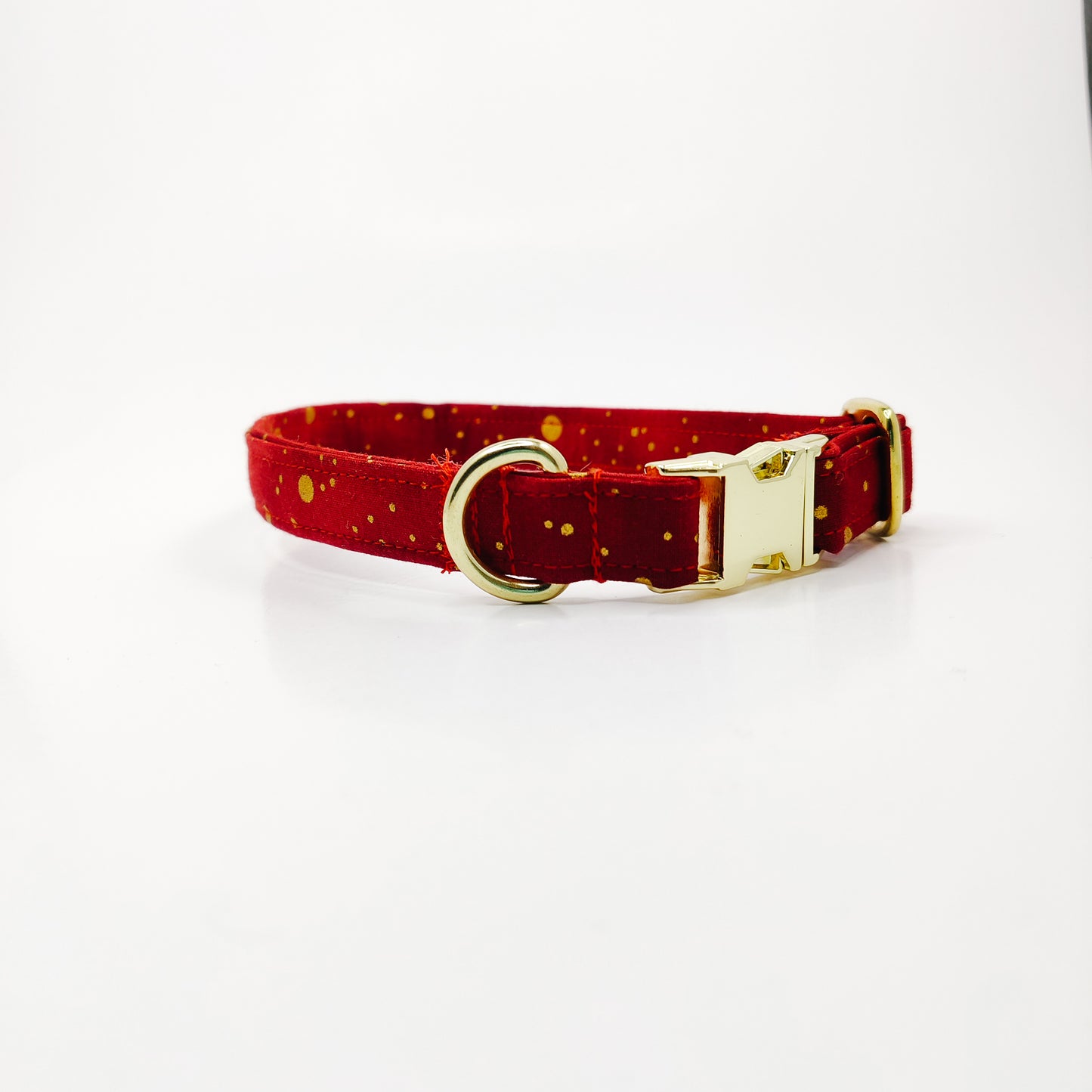Sweet Dots on Red Dog Collar/ Cat Collar