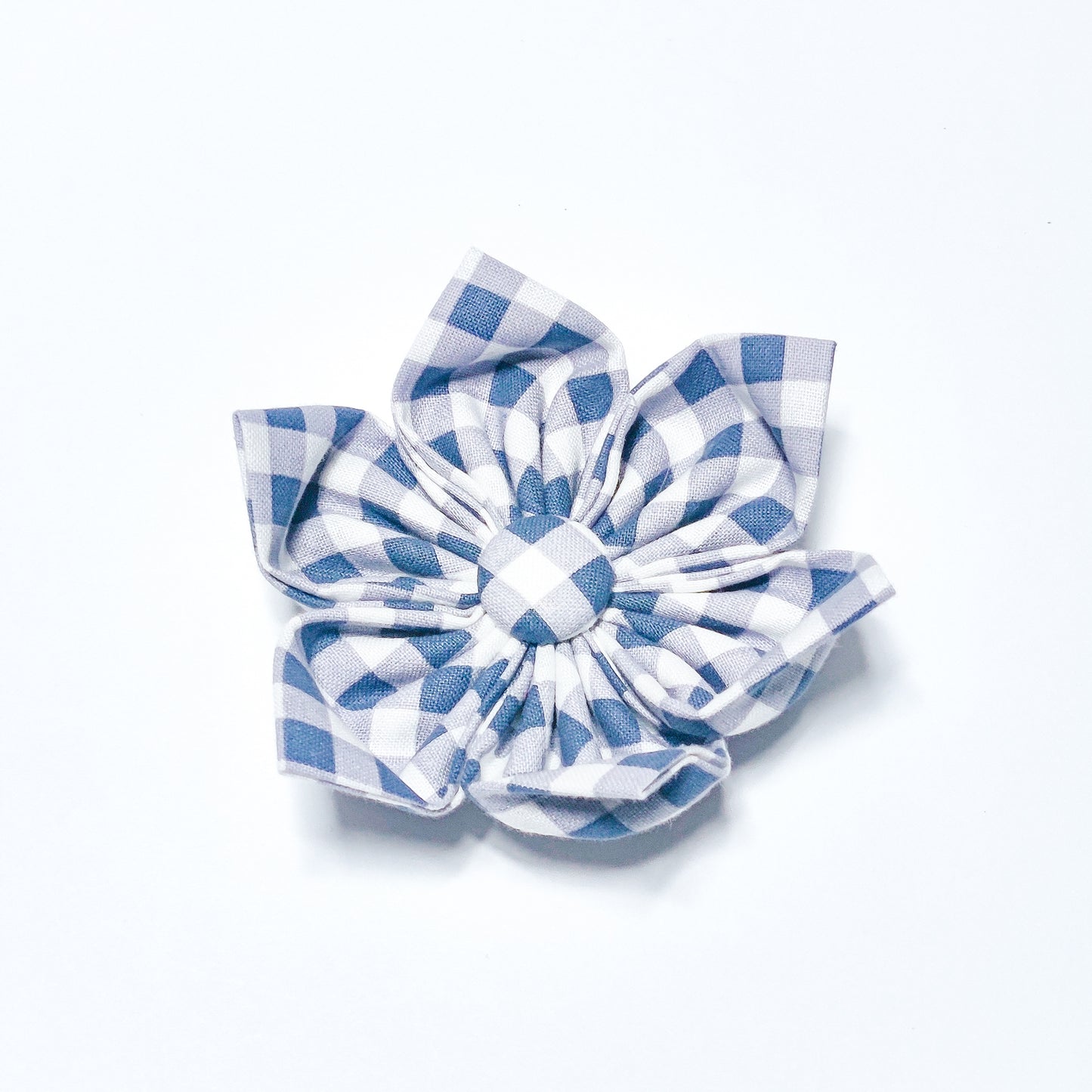 Navy Blue Gingham Gingham Dog & Cat Bow Tie/Collar Flower