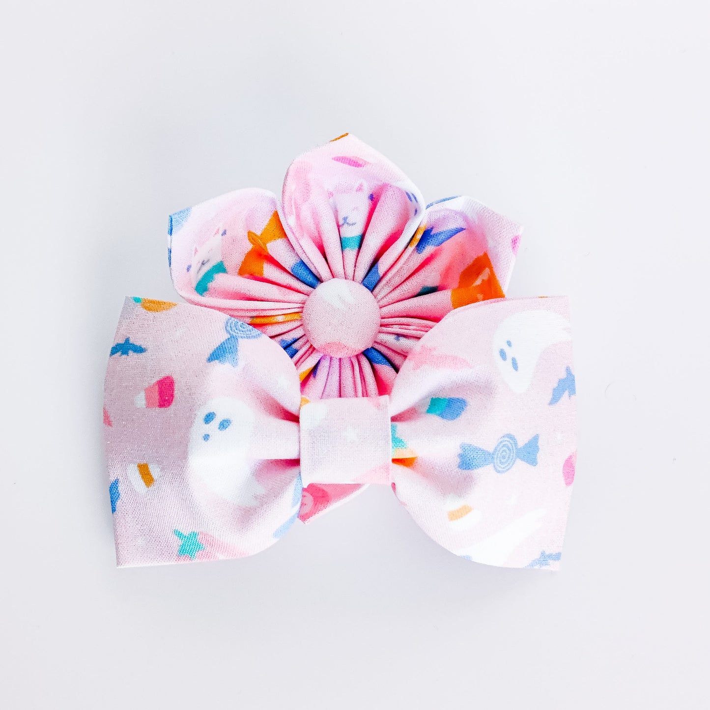 Cotton Candy Halloween Dog & Cat Bow Tie/Collar Flower