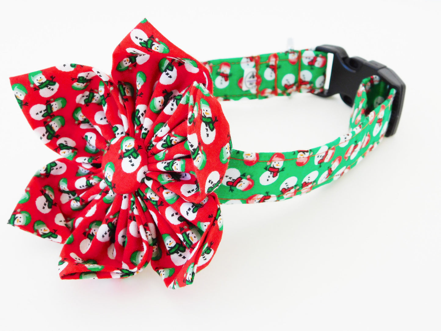 Red Snowman Flower/ Bow Tie - Charlotte's Pet