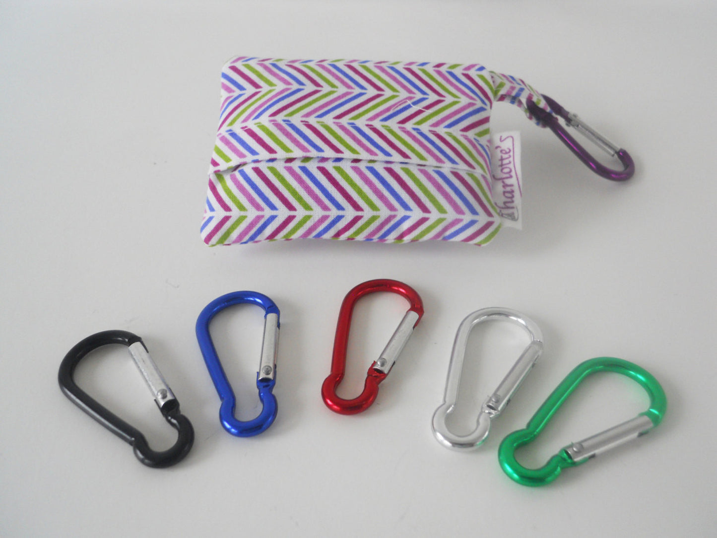 Purple Multicolored Herringbone Waste Bag Holder - Charlotte's Pet