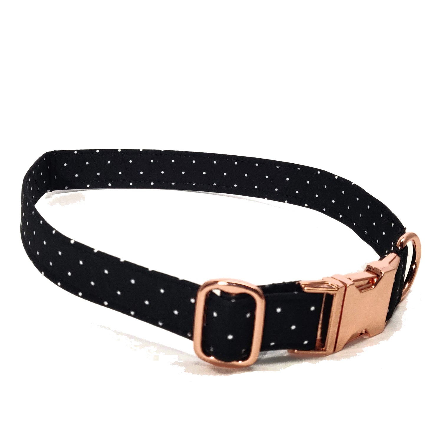 Mini Dots on Black Dog Collar/ Cat Collar