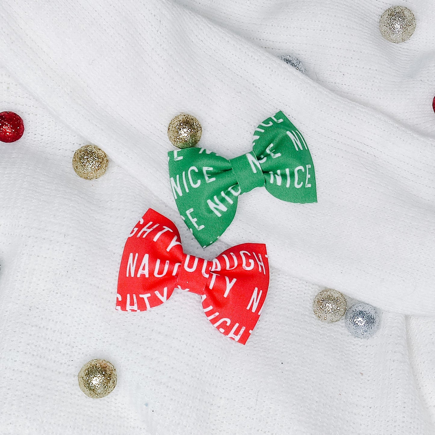 Naughty or Nice Dog & Cat Bow Tie/Collar Flower