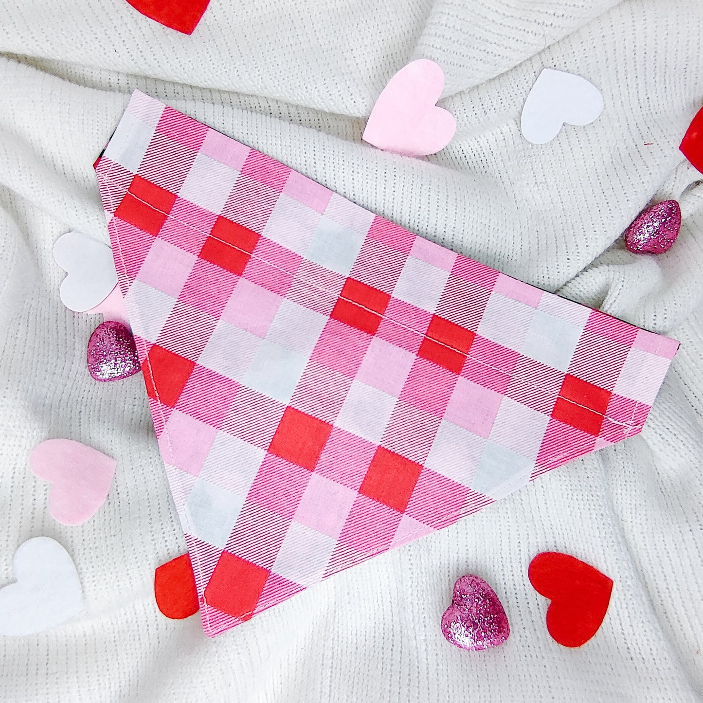 V-Day Plaid Dog Bandana & Cat Bandana