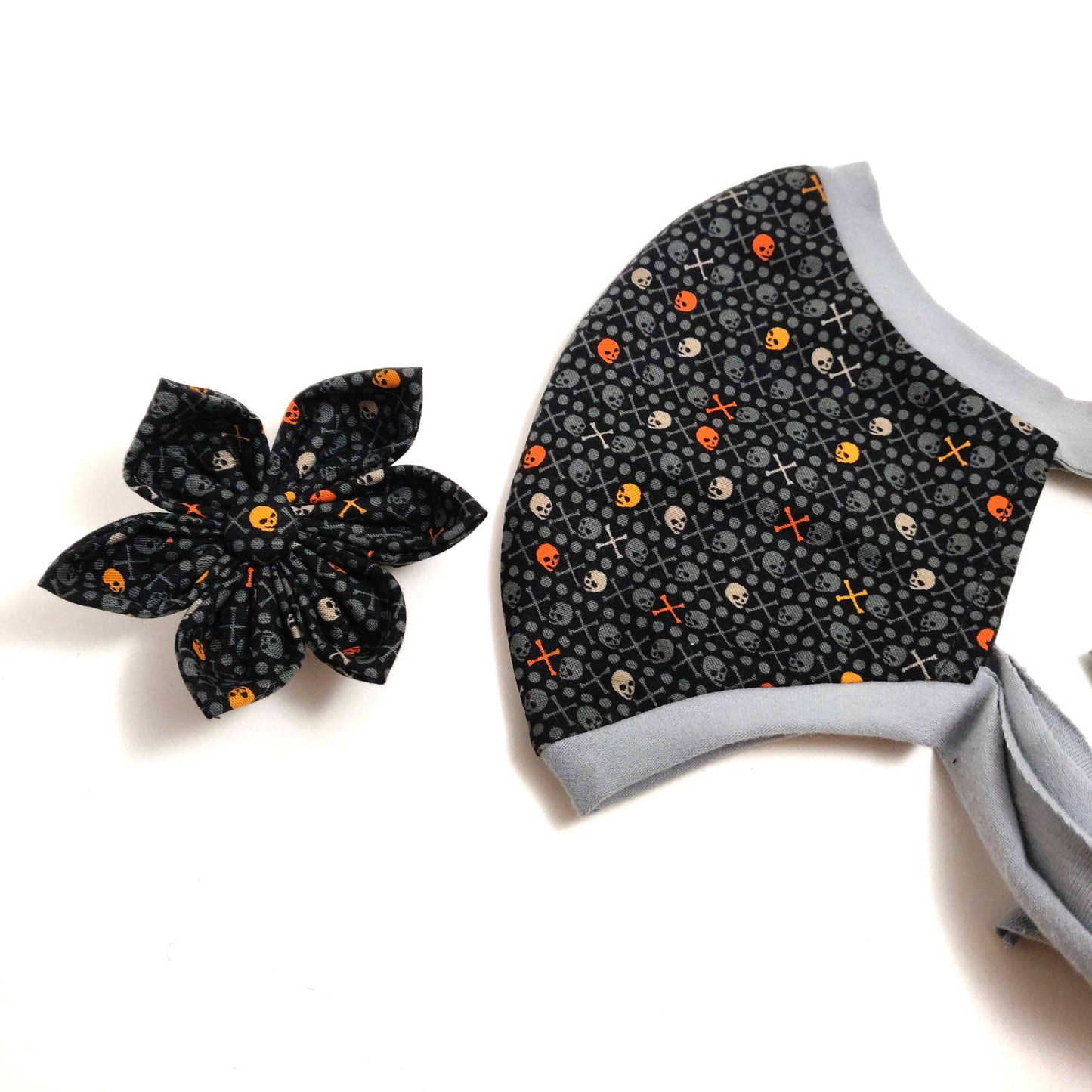Skulls and Bones Collar Flower/Bow Tie