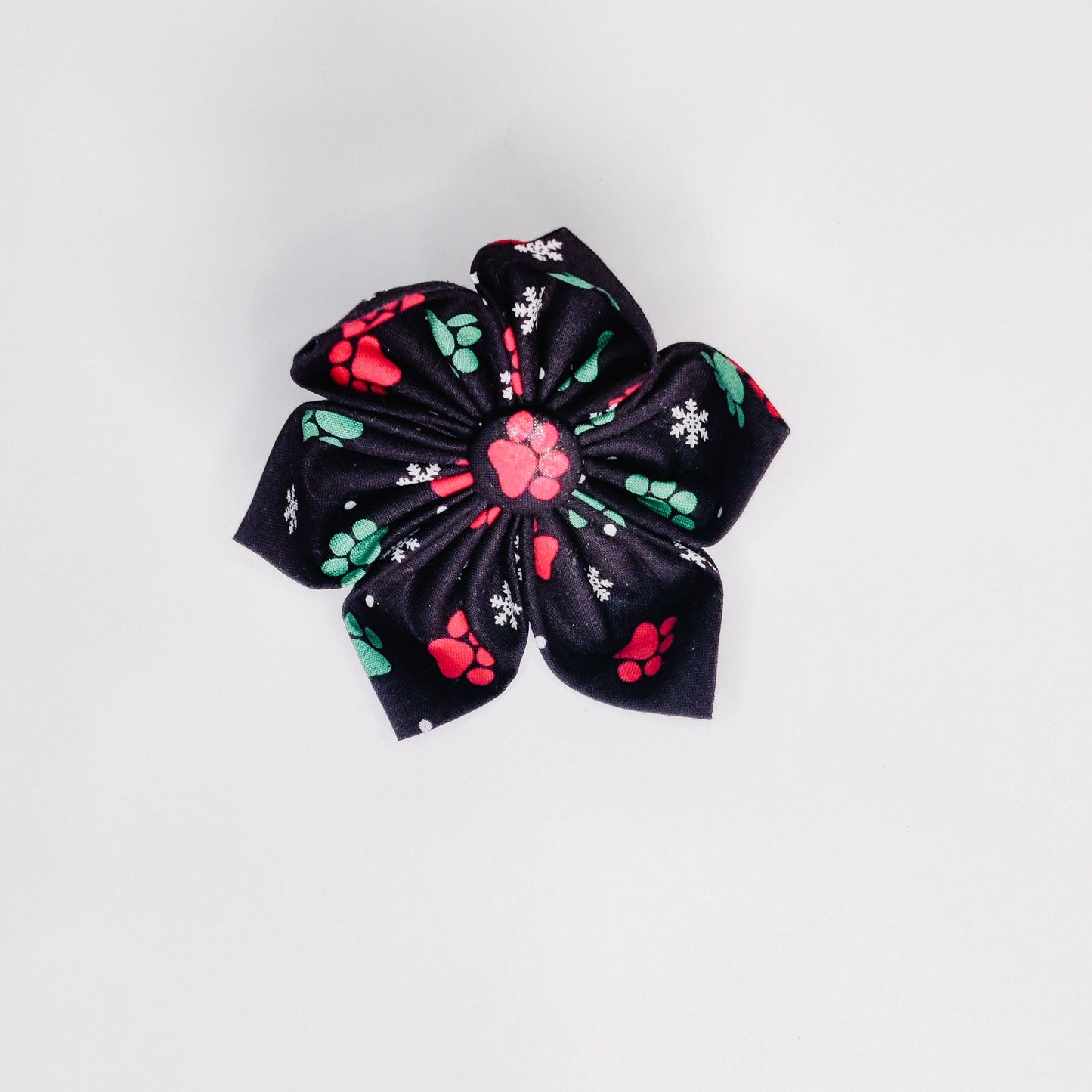 Pawprints and Snowflakes Dog & Cat Bow Tie/Collar Flower
