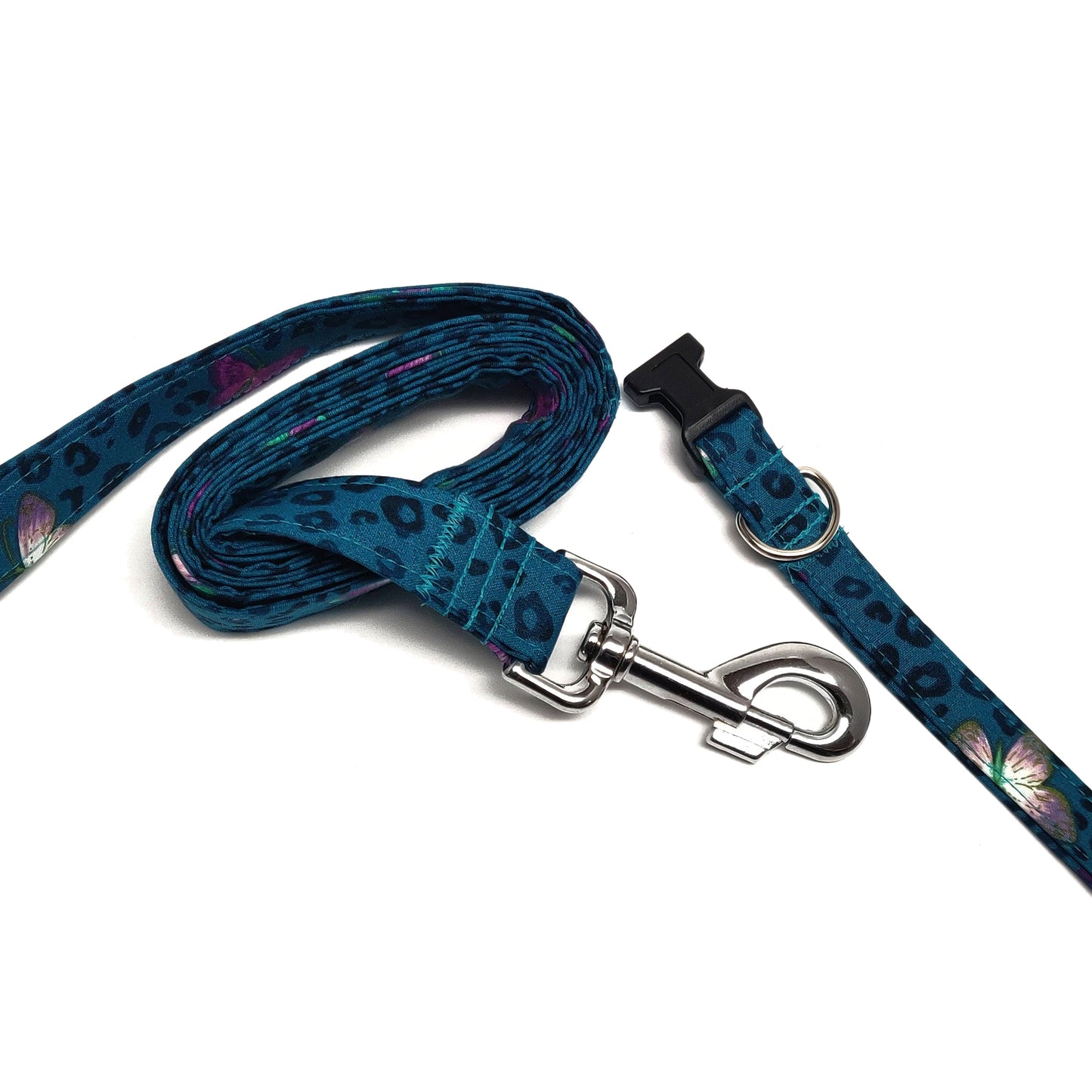 Teal Leopard Dog Collar/ Cat Collar