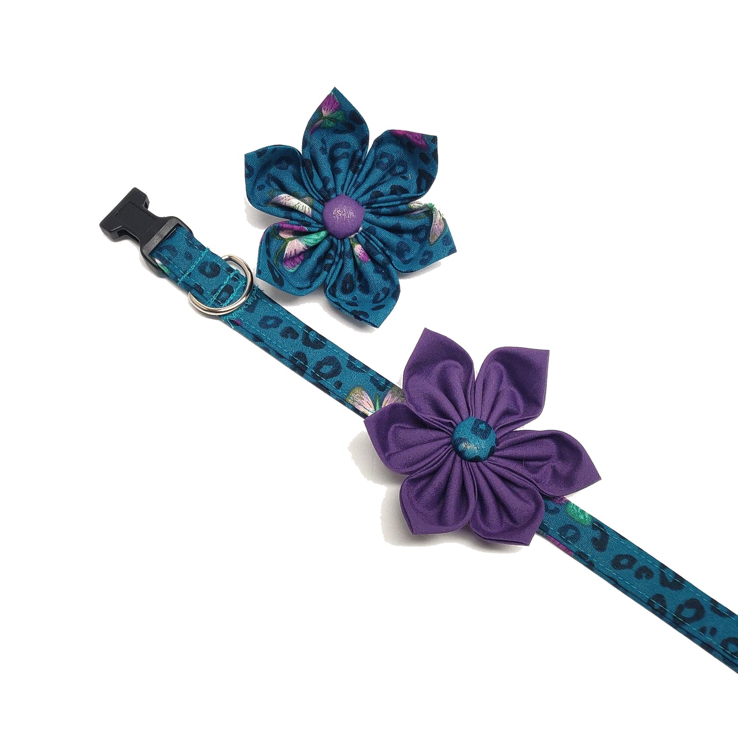 Teal Leopard Dog Collar/ Cat Collar