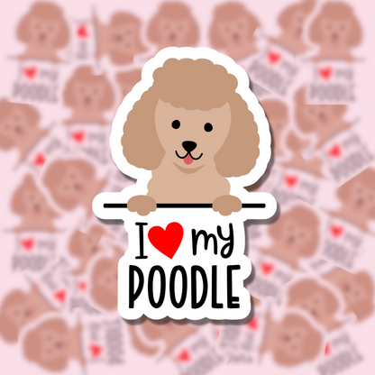 I Love my Dog Breed Sticker