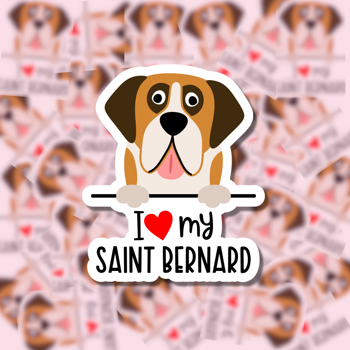 I Love my Dog Breed Sticker