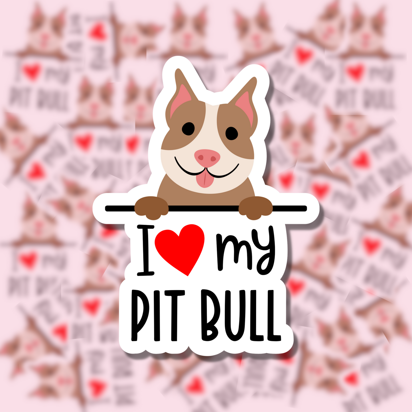 I Love my Dog Breed Sticker