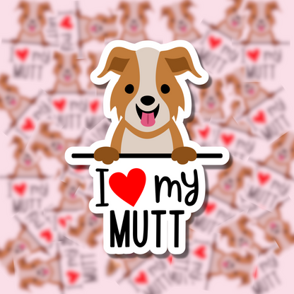 I Love my Dog Breed Sticker