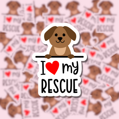 I Love my Dog Breed Sticker