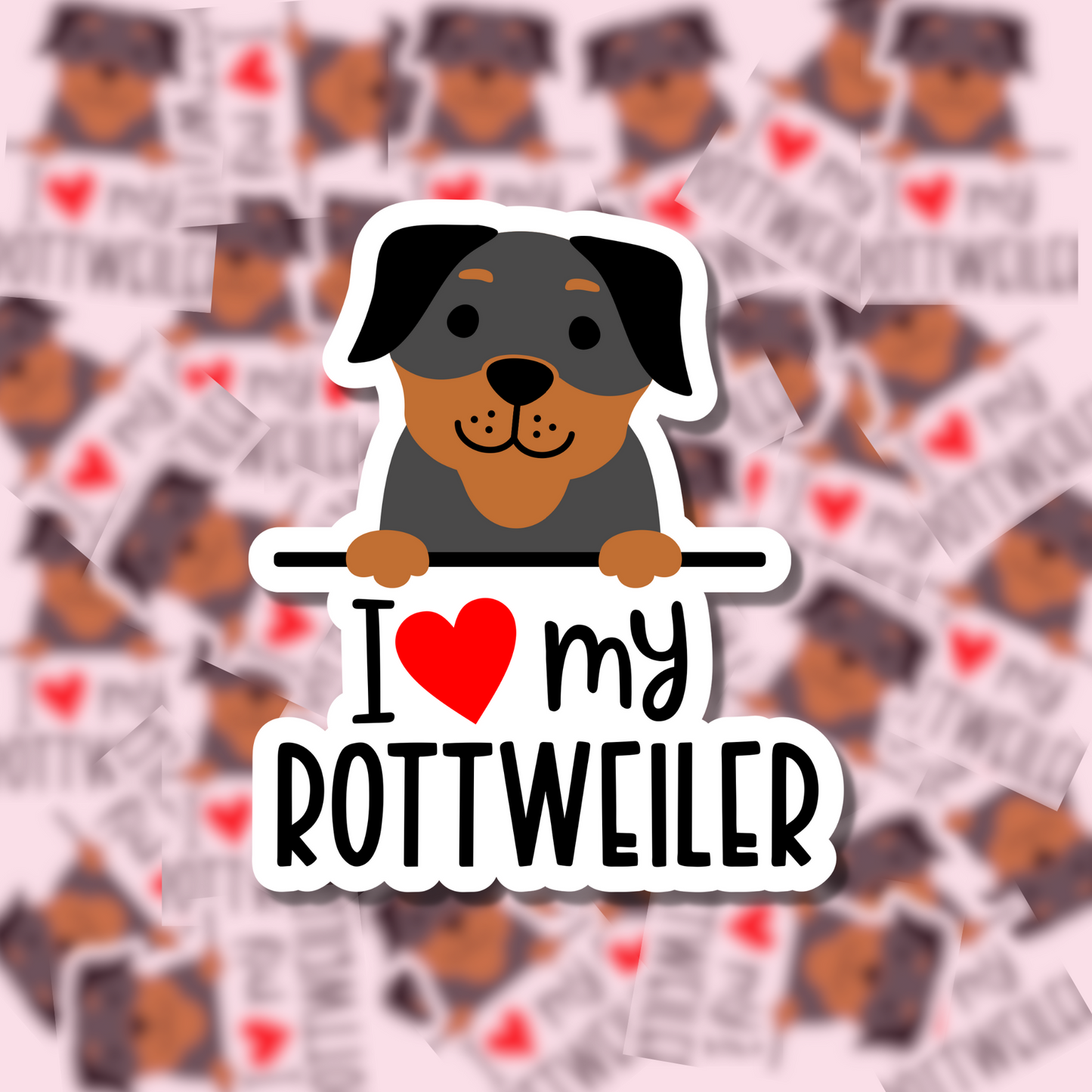 I Love my Dog Breed Sticker