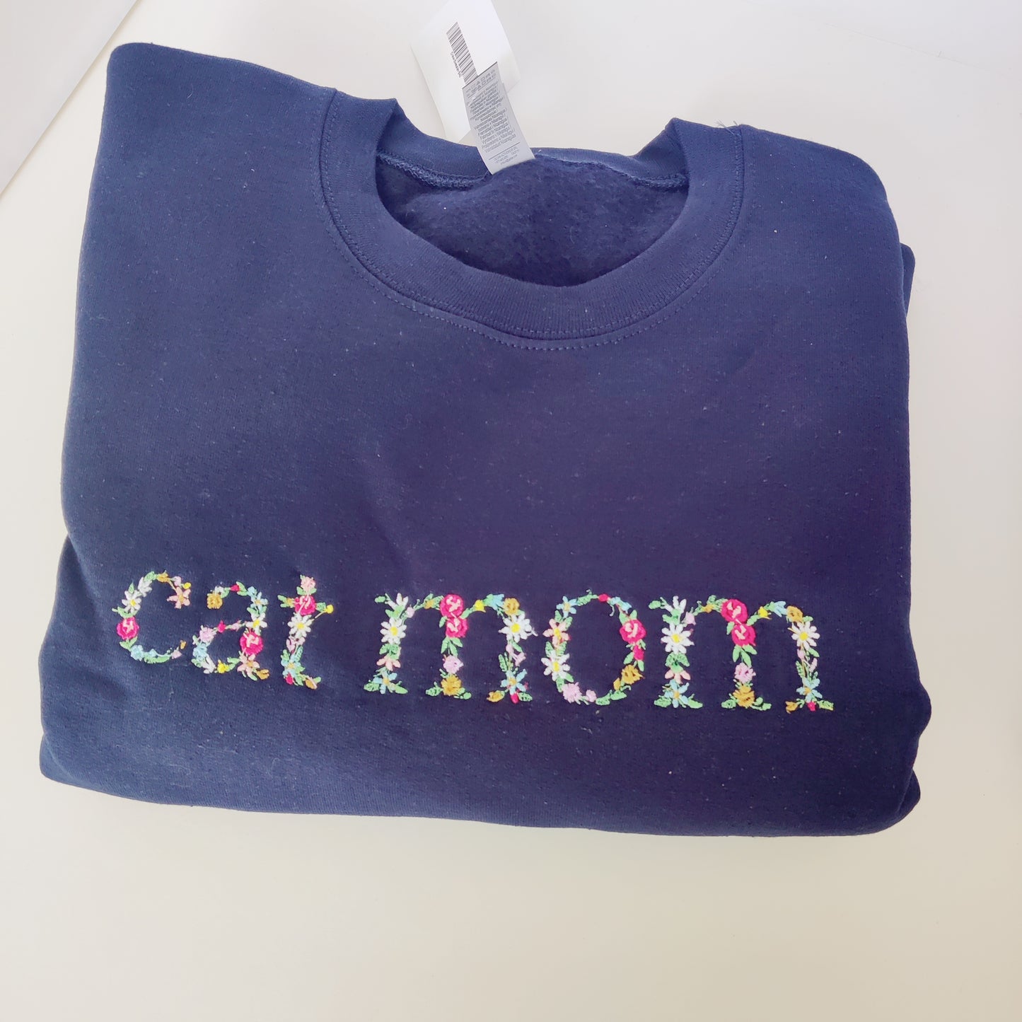 Cat Mom/Dog Mom Floral Crew Sweater