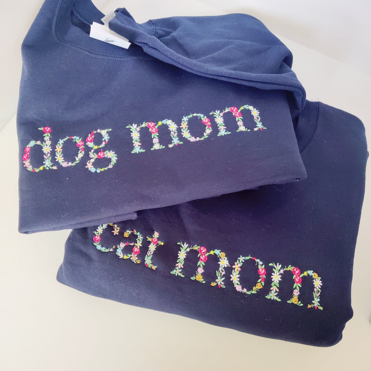 Cat Mom/Dog Mom Floral Crew Sweater