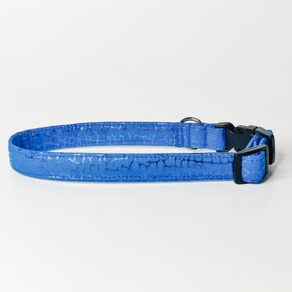 Royal Blue Crackle Dog Collar/ Cat Collar