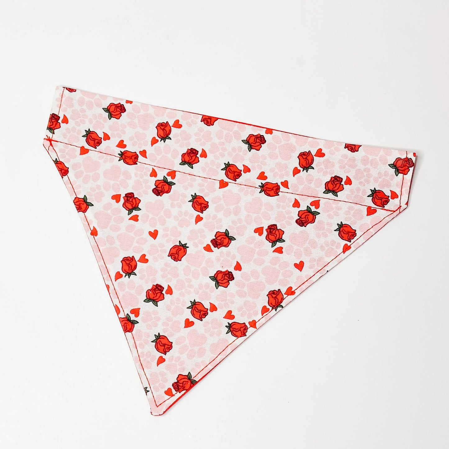 Paw Print and Roses Dog Bandana & Cat Bandana