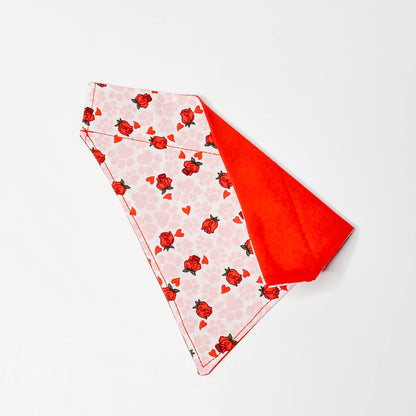 Paw Print and Roses Dog Bandana & Cat Bandana