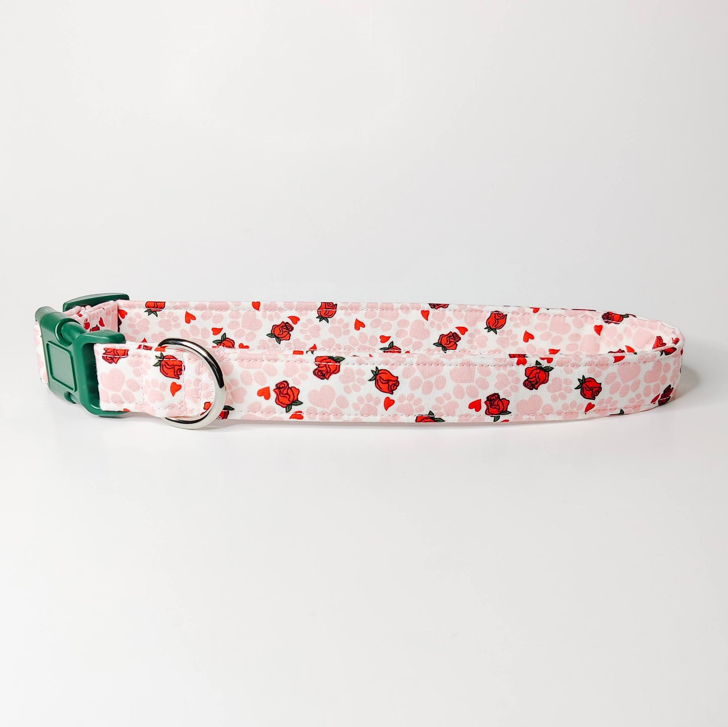 Paw prints and Roses Dog Collar/ Cat Collar