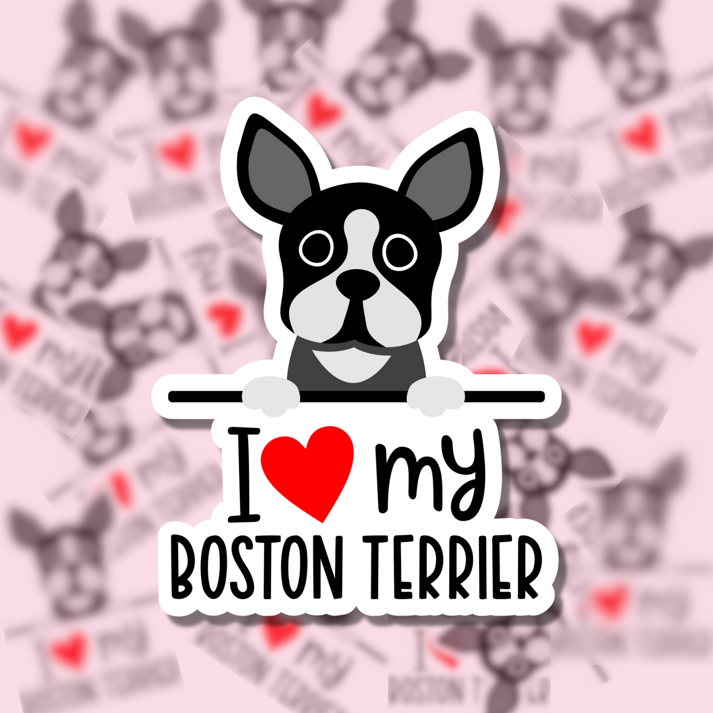 I Love my Dog Breed Sticker