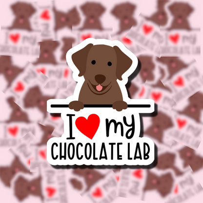 I Love my Dog Breed Sticker