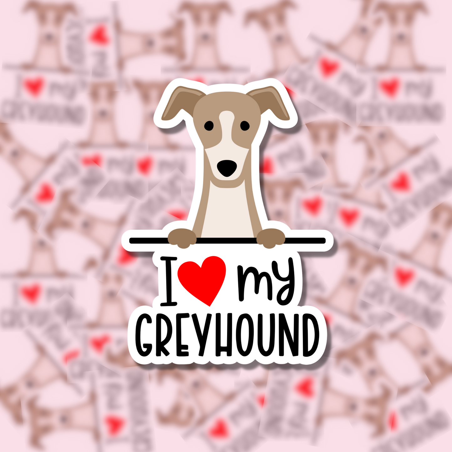 I Love my Dog Breed Sticker