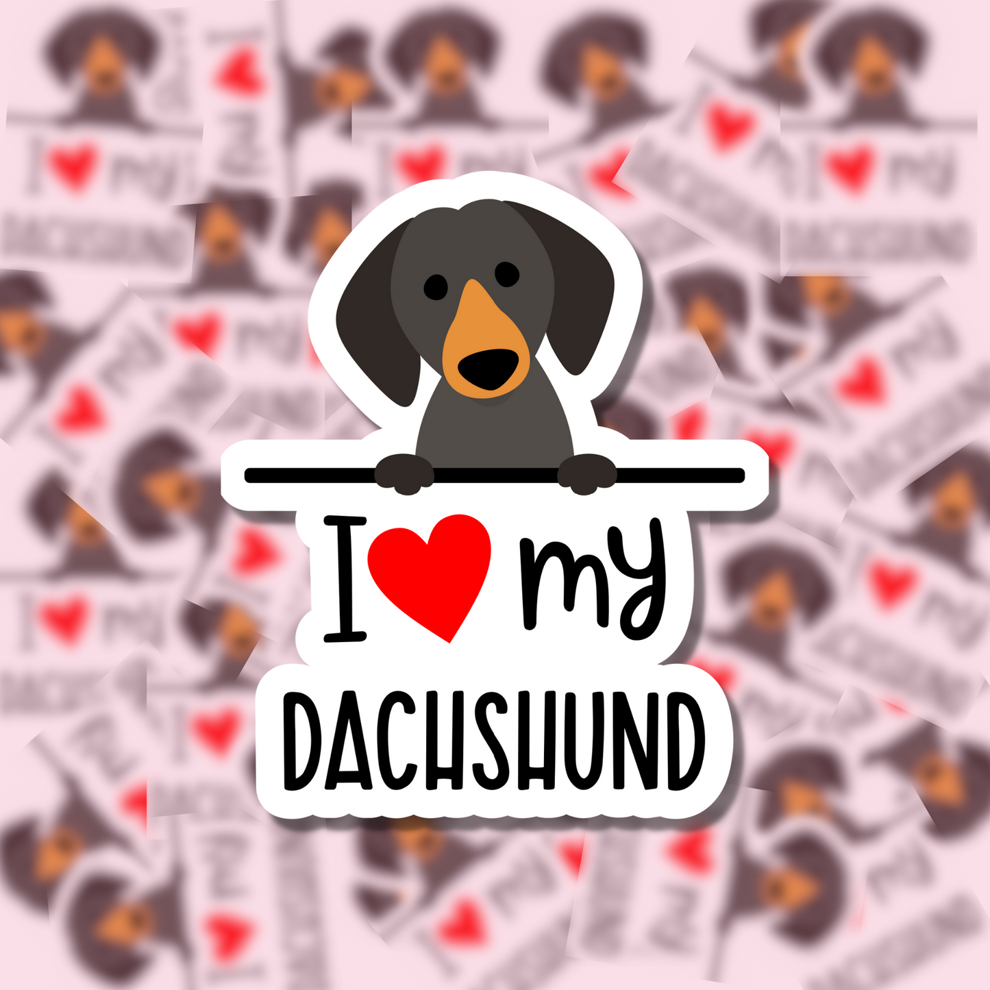 I Love my Dog Breed Sticker