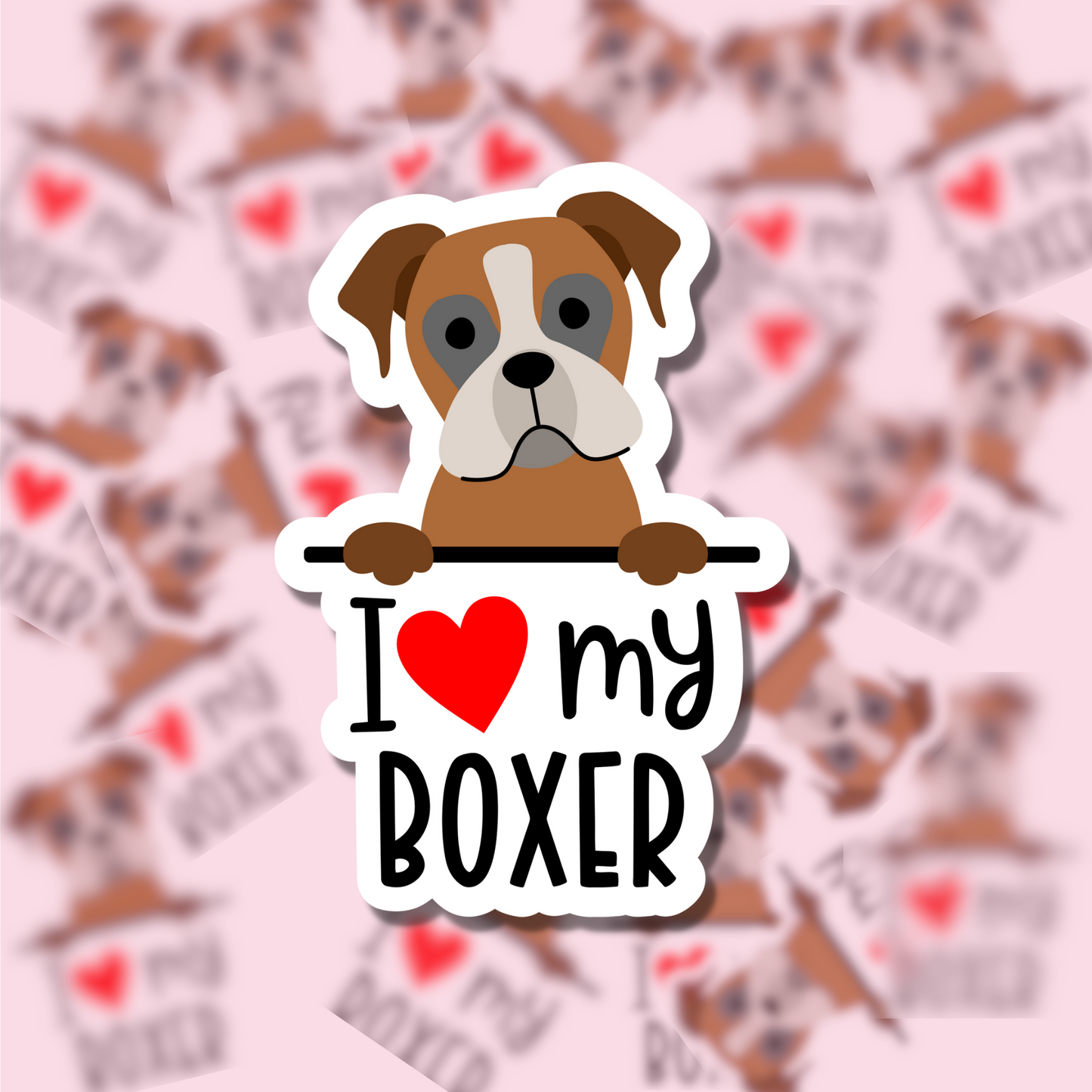 I Love my Dog Breed Sticker