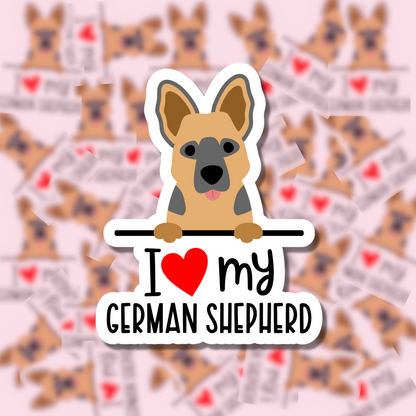 I Love my Dog Breed Sticker