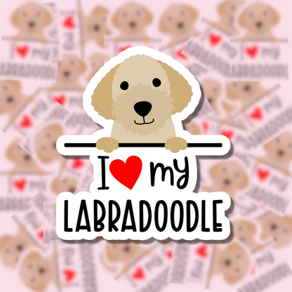 I Love my Dog Breed Sticker