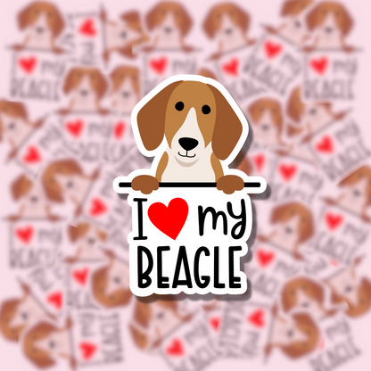 I Love my Dog Breed Sticker