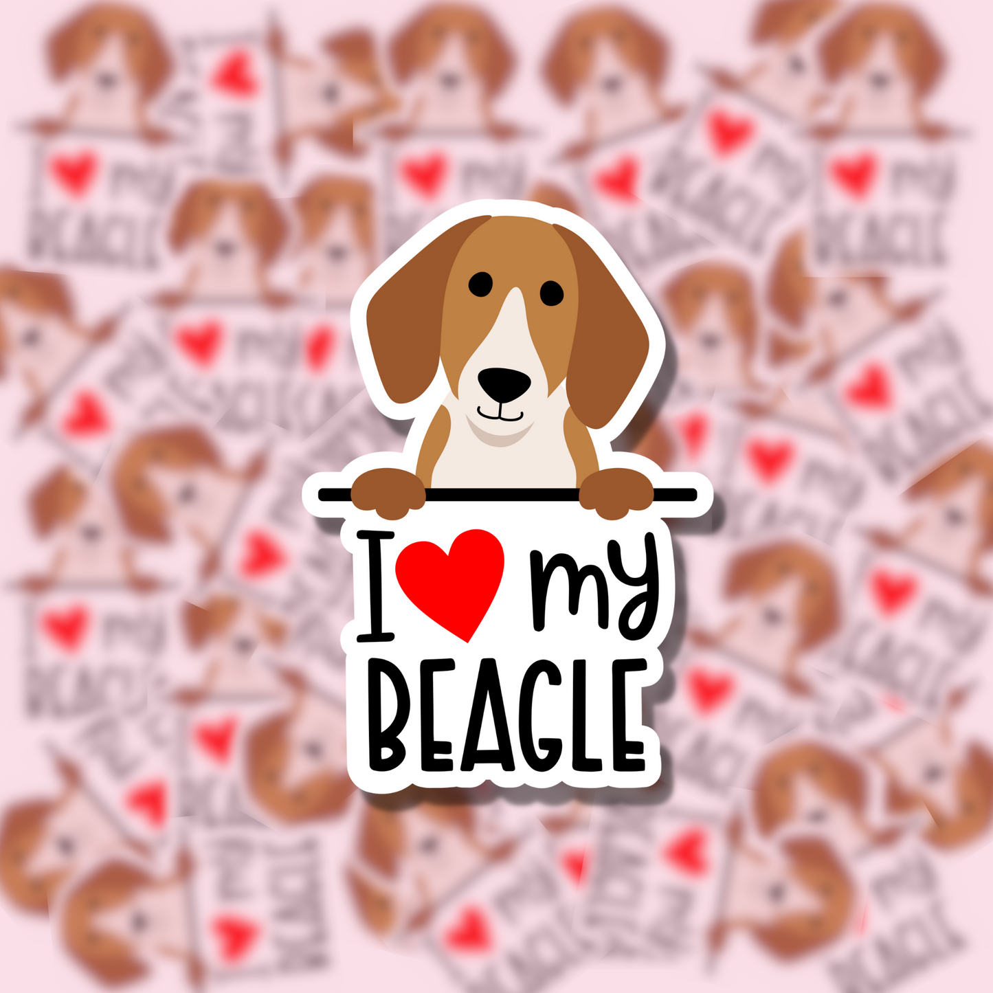 I Love my Dog Breed Sticker