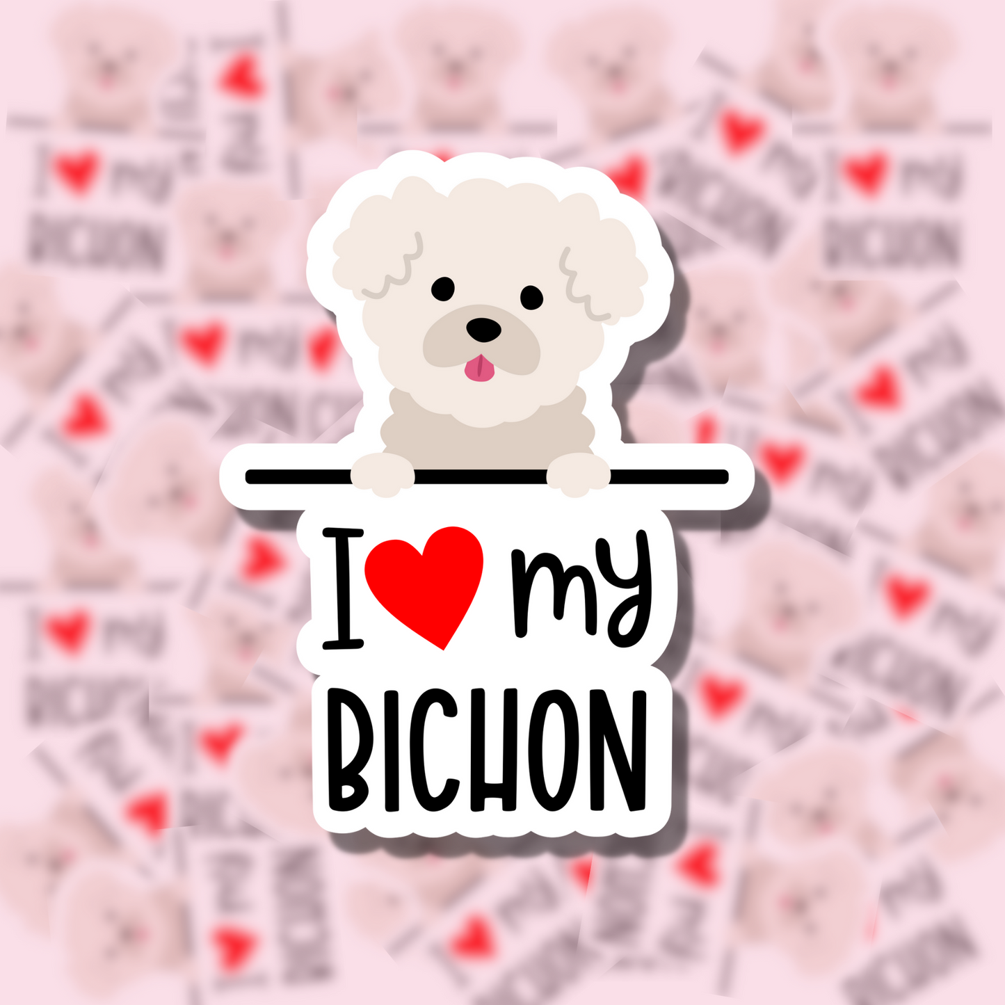 I Love my Dog Breed Sticker