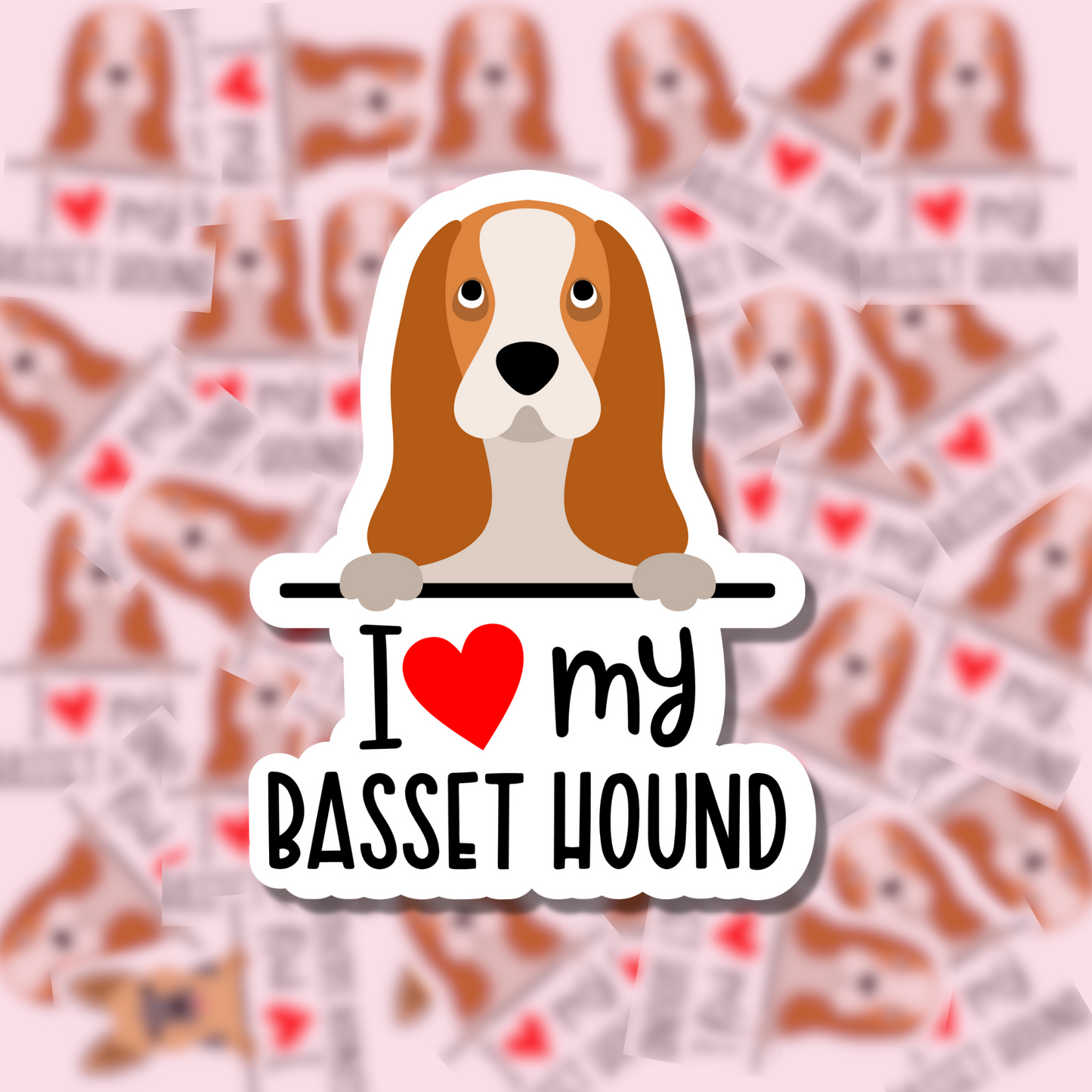 I Love my Dog Breed Sticker