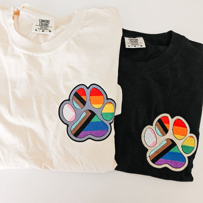 Pride Paw Print Embroidered T-Shirt