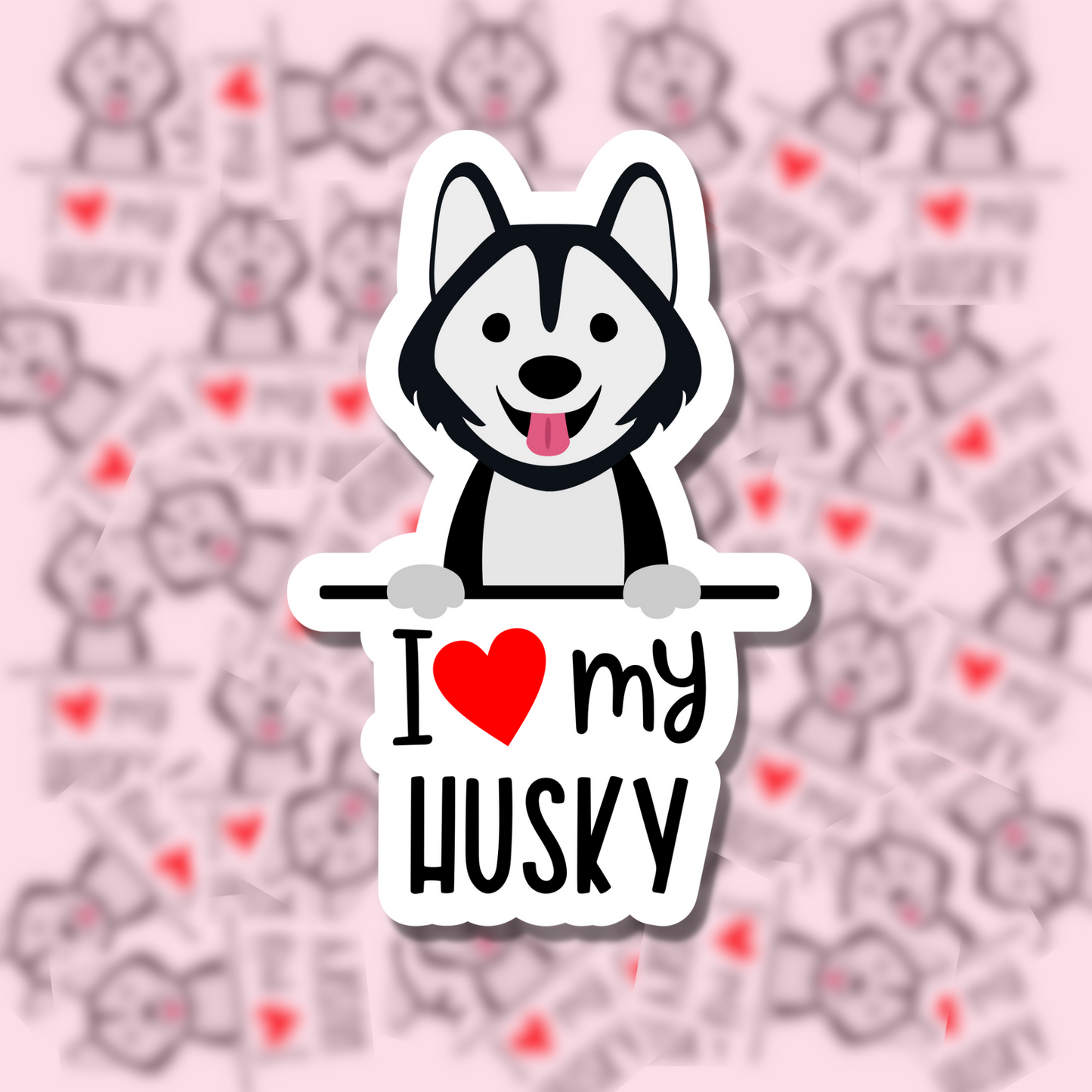 I Love my Dog Breed Sticker