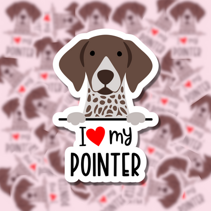 I Love my Dog Breed Sticker