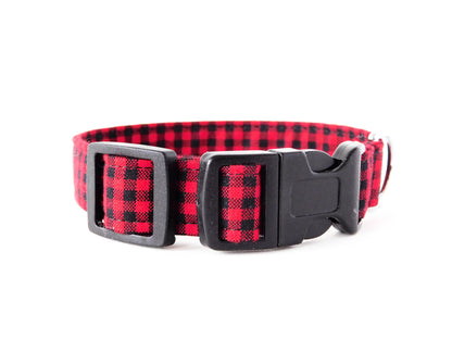 Red Buffalo Plaid Collar - Charlotte's Pet