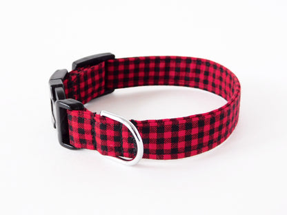 Red Buffalo Plaid Collar - Charlotte's Pet
