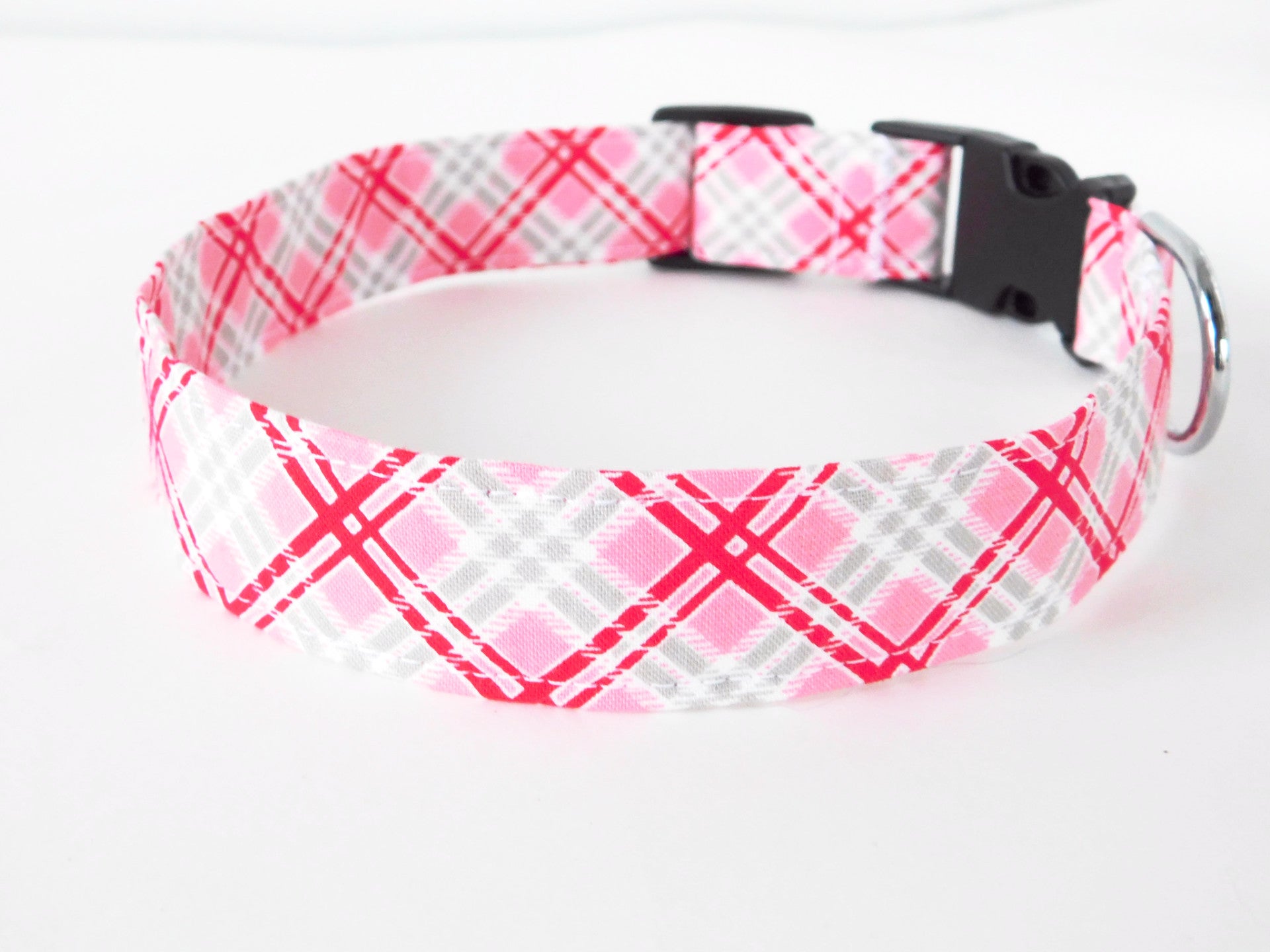 Red and Pink Plaid Collar - Charlotte's Pet