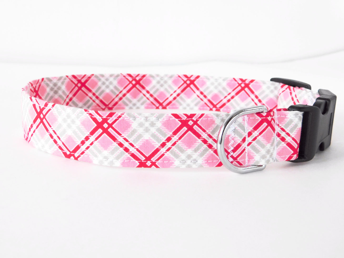Red and Pink Plaid Collar - Charlotte's Pet