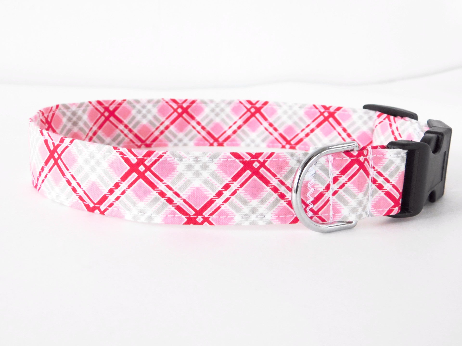 Red and Pink Plaid Collar - Charlotte's Pet